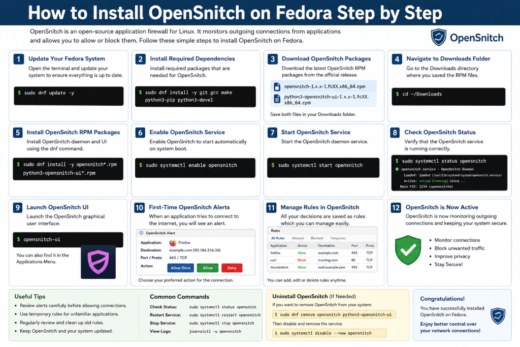 How to Install OpenSnitch on Fedora Step by Step